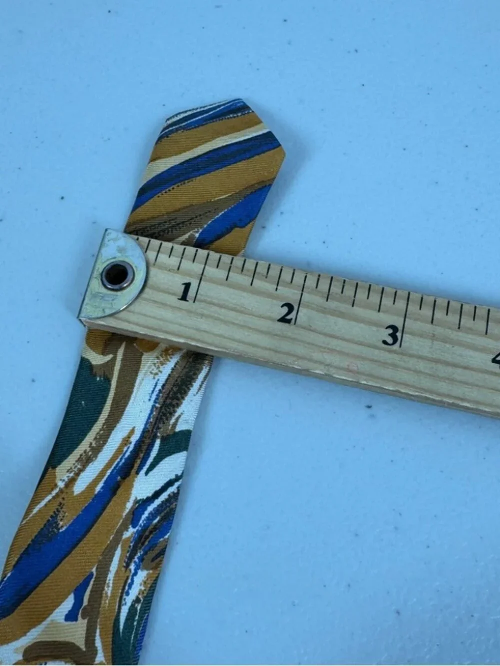 Lavatelli Silk Abstract Patterned Men's Tie Swirl Brown Blue Vintage Designer